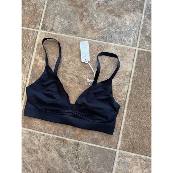 Aerie SMOOTHEZ Mesh Bralette True Black Size Small - Picture 3 of 7